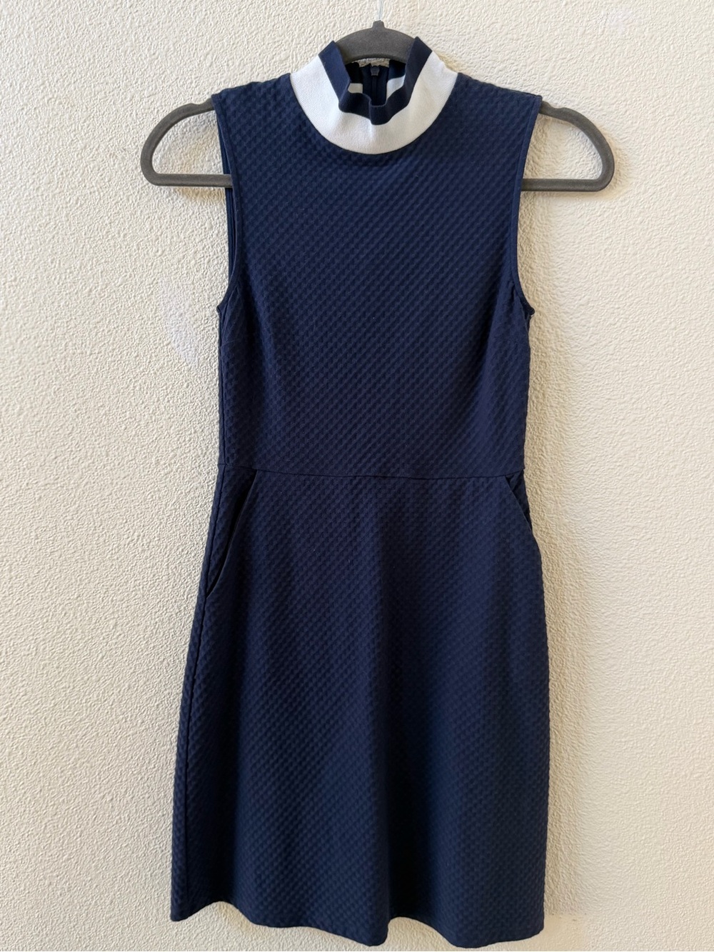 French Connection Navy Mini Dress with White Contrast Collar